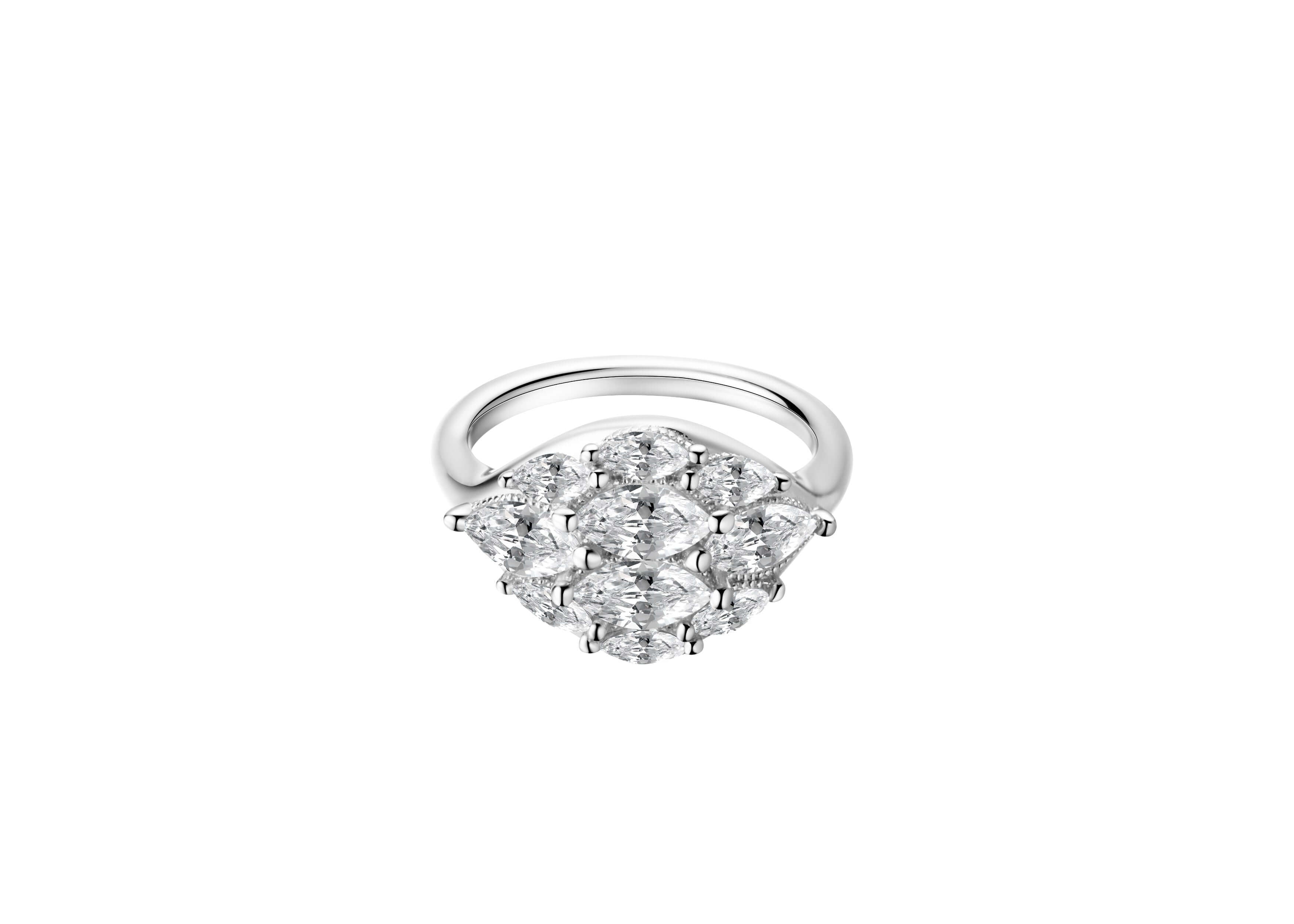Feel Good Dome Marquise Silver Statement Pinky Ring showcasing a dome silhouette with marquise cut CZ and silver accents.