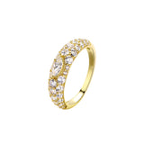 Don’t Make Me Choose Marquise + Round CZ Band Ring featuring marquise-cut and round CZ stones in a pavé design.