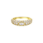 Don’t Make Me Choose Marquise + Round CZ Band Ring featuring marquise and round cubic zirconia stones in 14K gold plating.