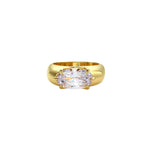 All The Things You’ve Dreamed Of Pinky Ring featuring a large crystal in a gold band.