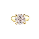 Where I Belong Cushion-Cut Pinky Ring featuring a luminous cushion-cut stone in a gold band.