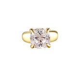 Where I Belong Cushion-Cut Pinky Ring featuring a luminous cushion-cut stone in a gold band.