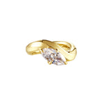 My Love Language Sculptural Marquise Pinky Ring featuring a gold band and marquise-cut stone.