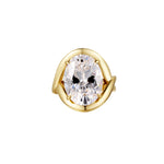 You Are A Gem Oval-Cut Ring featuring a luminous oval-cut cubic zirconia set in a gold-tone wrap design.
