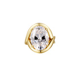 You Are A Gem Oval-Cut Ring featuring a luminous oval-cut cubic zirconia set in a gold-tone wrap design.