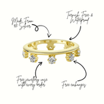 Endless Potential Aura Stacking Ring Gold with gems details, crafted from sterling silver and 14k gold.