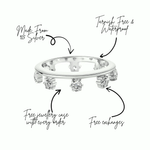 Endless Potential Aura Stacking Ring Silver with gems and features like tarnish free, waterproof, and free jewelry case.
