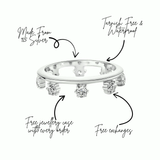 Endless Potential Aura Stacking Ring Silver with gems and features like tarnish free, waterproof, and free jewelry case.