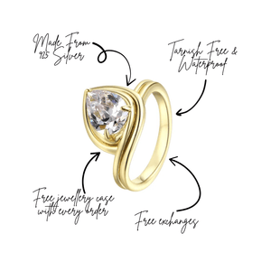 Slow Down, You're Doing Fine Chunky Tilted Pear Solitaire Ring