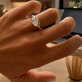 Too Cool To Care Pear Wavy Band Ring