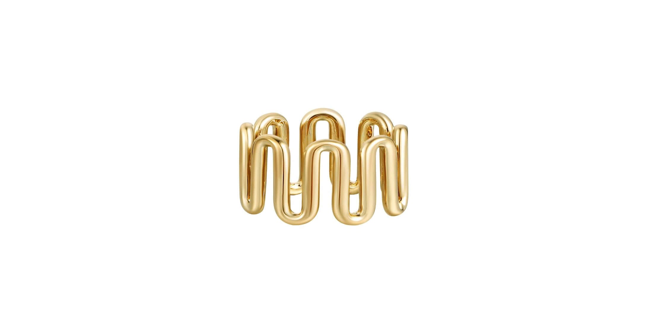 Dilly Dally Pinky Ring featuring a sculptural design with fluid, looping lines in durable brass.