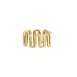 Dilly Dally Pinky Ring featuring a sculptural design with fluid, looping lines in durable brass.