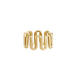 Dilly Dally Pinky Ring featuring a sculptural design with fluid, looping lines in durable brass.