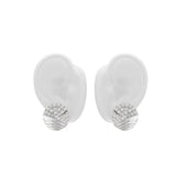 Don’t Overthink It Silver Earrings with layered silver detailing and pavé-set stones.