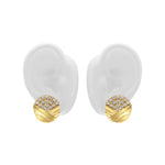 Don’t Overthink It Gold Earrings featuring sculptural design with gold detailing and pavé-set stones.