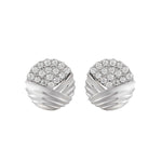 Don’t Overthink It Silver Earrings featuring sculptural design and pavé-set stones in layered silver detailing.