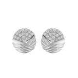 Don’t Overthink It Silver Earrings featuring sculptural design and pavé-set stones in layered silver detailing.