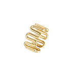 Dilly Dally Pinky Ring featuring a sculptural design with looping lines in brass, perfect for stylish pinky wear.