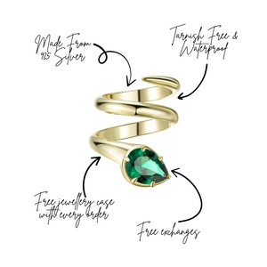 When You Know You Know Gold & Emerald Twisted Snake Pinky Ring