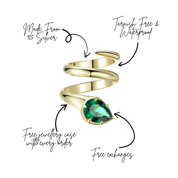 When You Know You Know Gold & Emerald Twisted Snake Pinky Ring