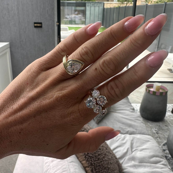 Slow Down, You're Doing Fine Chunky Tilted Pear Ring - OneWildOne