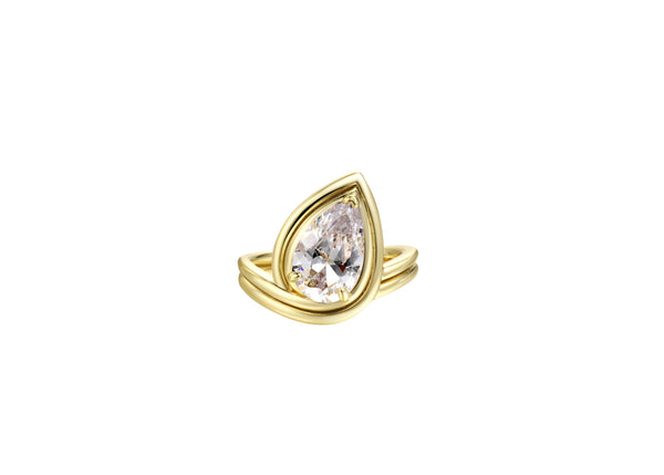 Slow Down, You're Doing Fine Chunky Tilted Pear Ring - OneWildOne