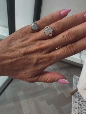 Life Is Short, Make It Sweet Triangle Solitaire Pinky Ring