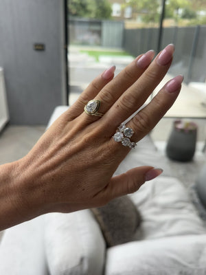 Slow Down, You're Doing Fine Chunky Tilted Pear Solitaire Ring