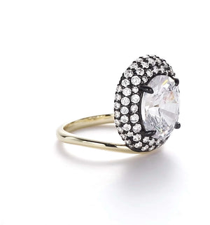 Choose What Chooses You Ring Pavé Perch Gold Plated Ring