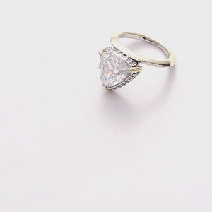 Life Is Short, Make It Sweet Triangle Solitaire Pinky Ring