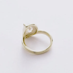Slow Down, You're Doing Fine Chunky Tilted Pear Solitaire Ring