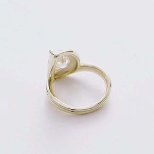 Slow Down, You're Doing Fine Chunky Tilted Pear Solitaire Ring
