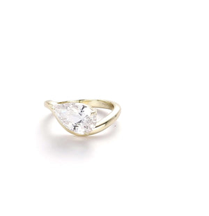 Too Cool To Care Pear Wavy Band Pinky Ring