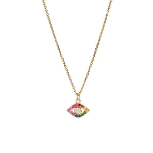 Wildest Dreams Rainbow Evil Eye Necklace