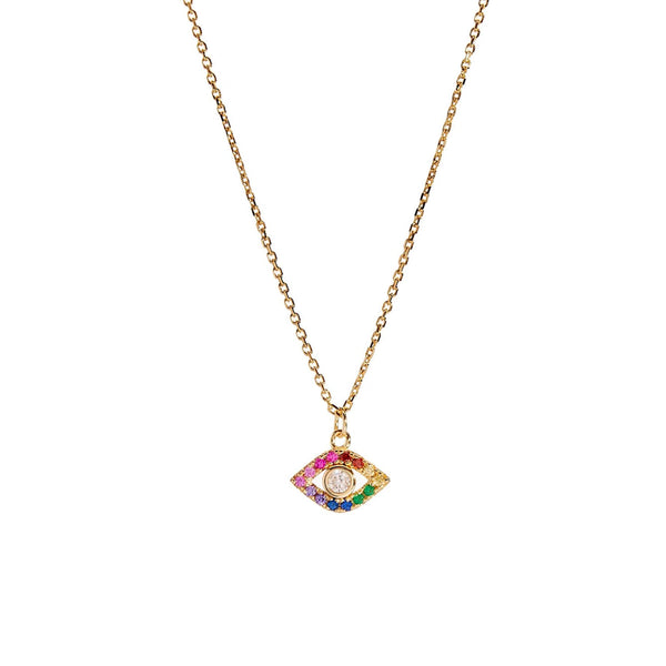 Wildest Dreams Rainbow Evil Eye Necklace